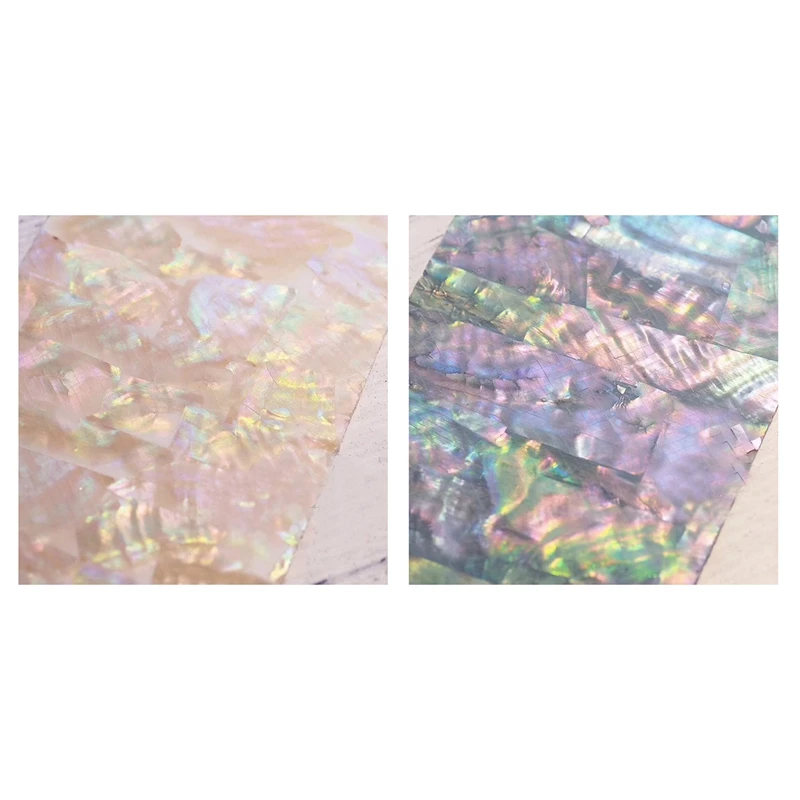 2 листа стикер для дизайна ногтей Клей сломанный градиент Русалочка оболочка Abalone