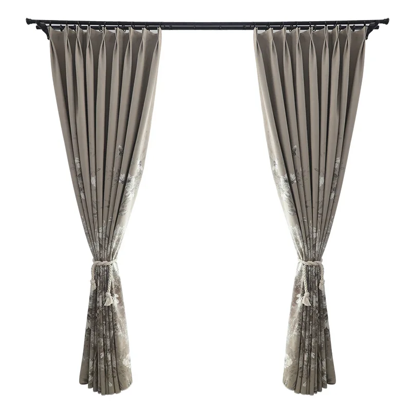 

2021 Pastoral Modern Chinese Jacquard Curtains Finished Curtains Glass Windows Blinds Curtains for Living Dining Room Bedroom