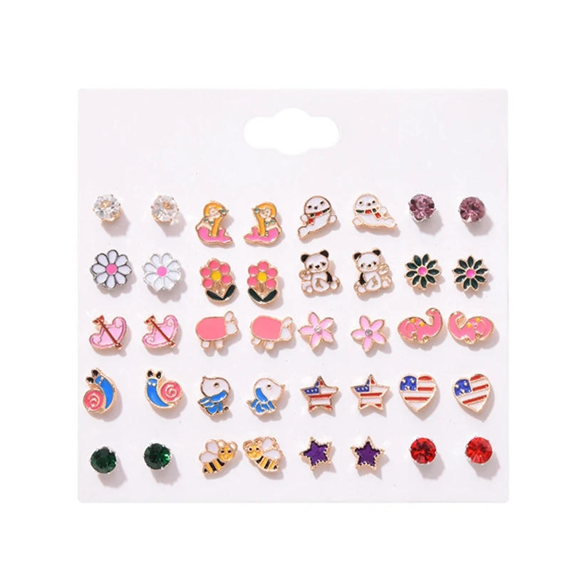 

20 Pairs Hypoallergenic Earrings for Girls Sensitive Ears Post -assorted Cute Stud Earrings for Teens Girls Women