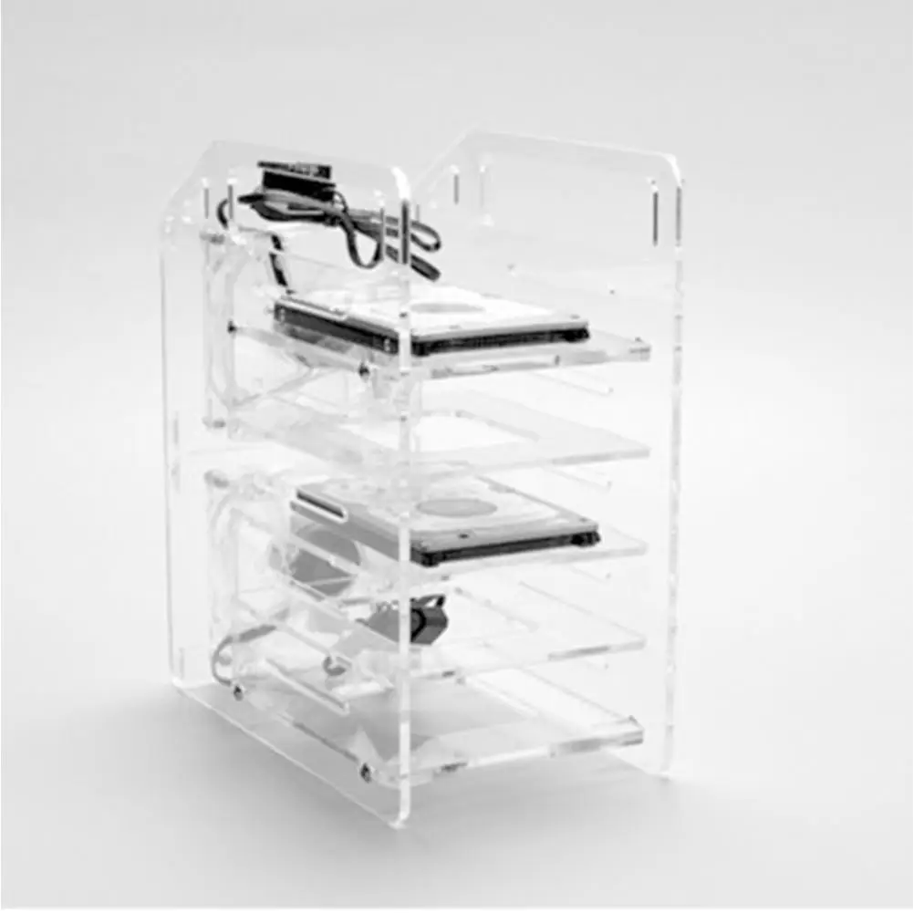 

DIY Acrylic Hard Drive Bracket Transparent Hard Disk Shelf Desktop Computer External Storage Box HDD Hard Disk Drives Cage