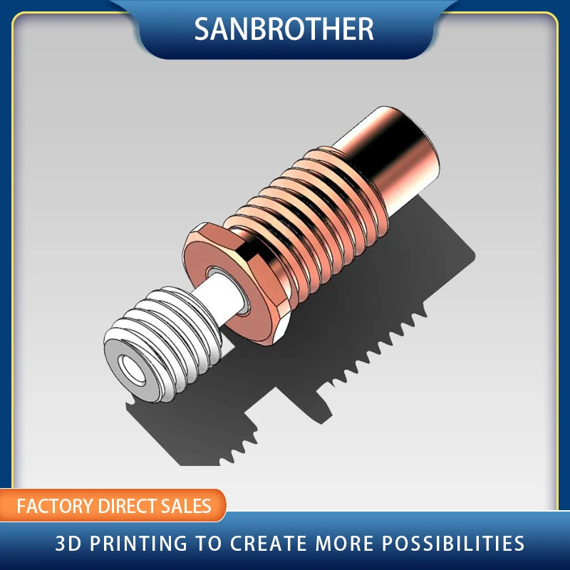 2021 V6-TCrazy Heat Break Titanium & Copper 3D Printer Nozzle Throat For 1.75mm E3D V6 HOTEND Heater Block All-Metal 2021 V6-TCrazy Heat Break Titanium & Copper 3D Printer Nozzle Throat For 1.75mm E3D V6 HOTEND Heater Block All-Metal