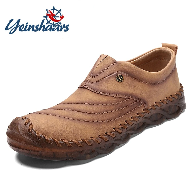 

Летние лоферы, мужская кожаная обувь, Высококачественная уличная Удобная дышащая мужская обувь, модная дизайнерская повседневная обувь