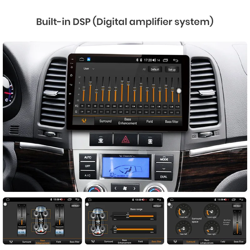 Junsun V1 pro 4G+ 64G CarPlay DSP Android 8,1 автомобильный Радио Мультимедиа Стерео Аудио плеер gps 2 Din для hyundai Santa Fe 2 2006-2012