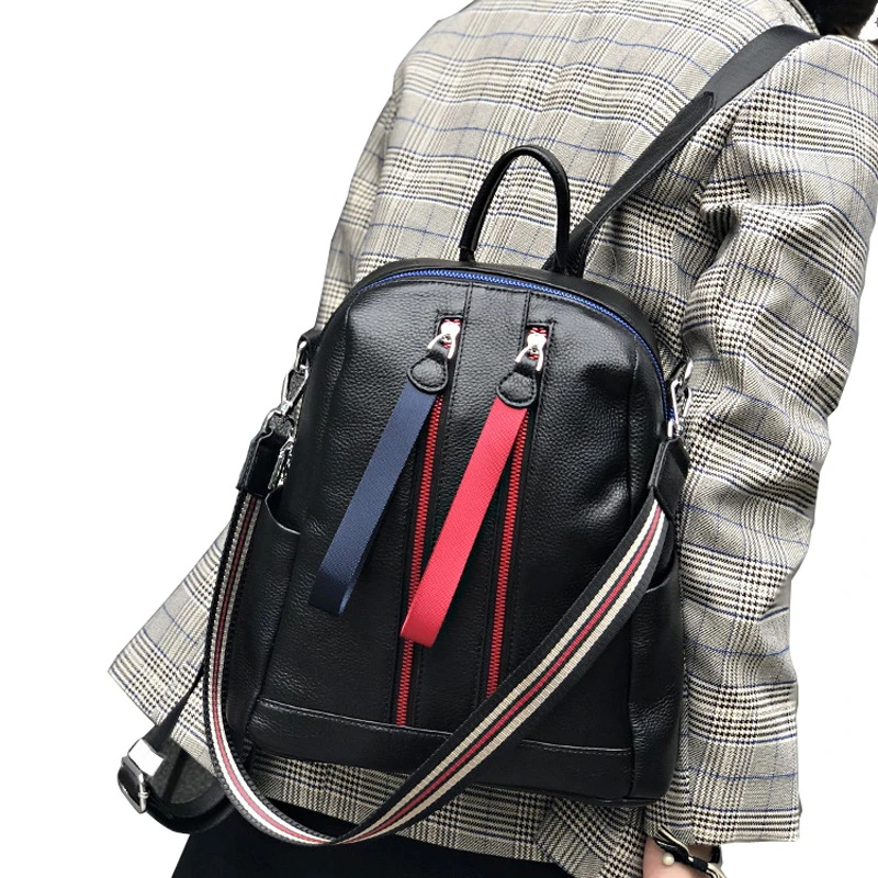 Женский рюкзак с цепочкой двойной молнией высокое качество 2019 школьный|Женские