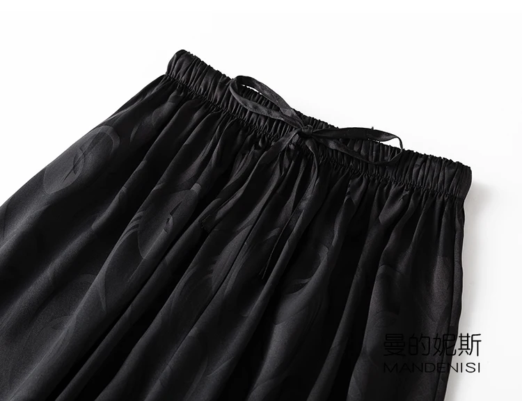 Women's 100% Pure Silk Thin Loose Type fashion length Pants Luxury Retro Leisure bloomers L1061