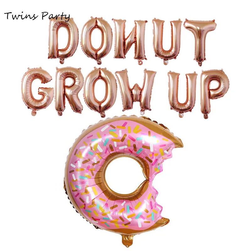 Близнецов вечерние пончик Grow Up Фольга воздушные шары Милая надпись из двух букв