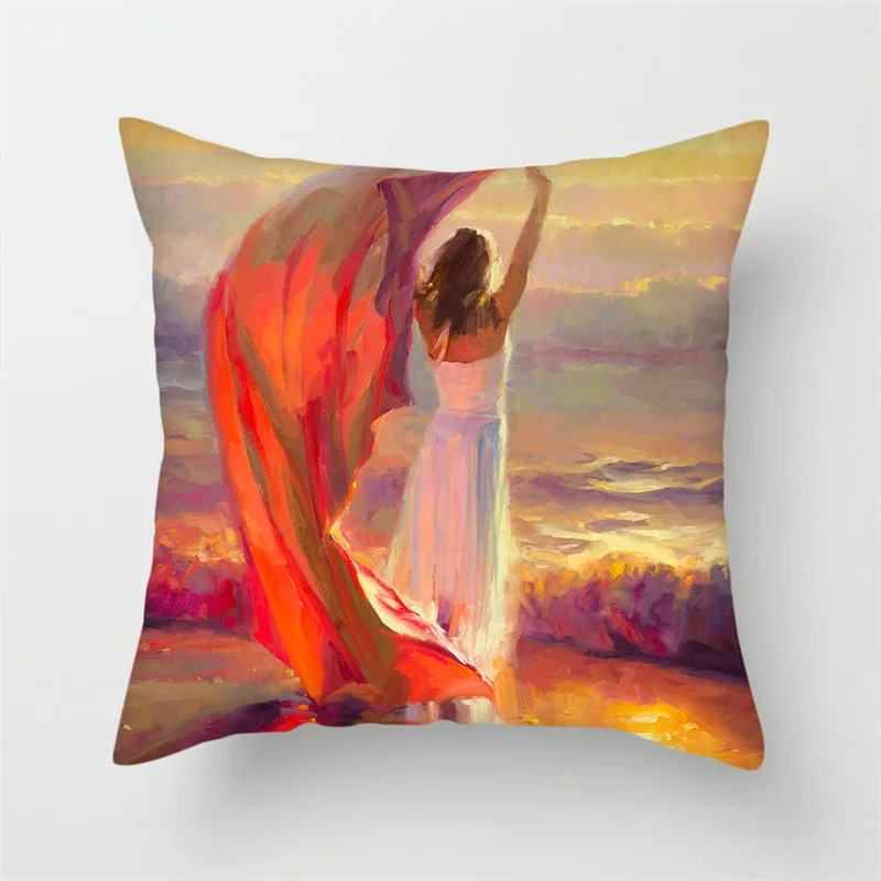 Чехол-Подушка с рисунком Fuwatacchi наволочка в портретном стиле домашняя