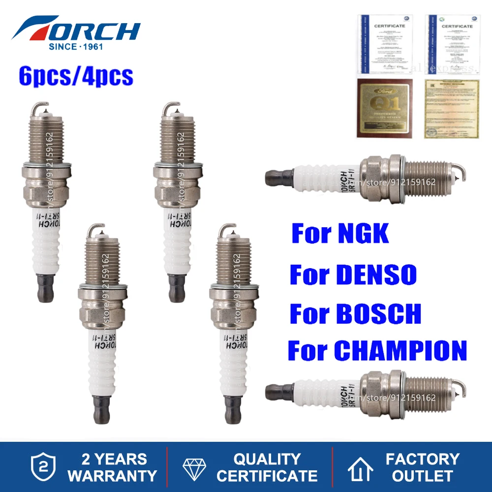 4-6PCS Иридиевая свеча зажигания TORCH K5RTI-11 Замена для BKR5EIX-11 BKR5EP-11 PFR5G-11 PFR5J-11 BKR5E-11 BKR5ES-11 Denso K16PR-TP11 4-6PCS Иридиевая свеча зажигания TORCH K5RTI-11 Замена для BKR5EIX-11 BKR5EP-11 PFR5G-11 PFR5J-11 BKR5E-11 BKR5ES-11 Denso K16PR-TP11