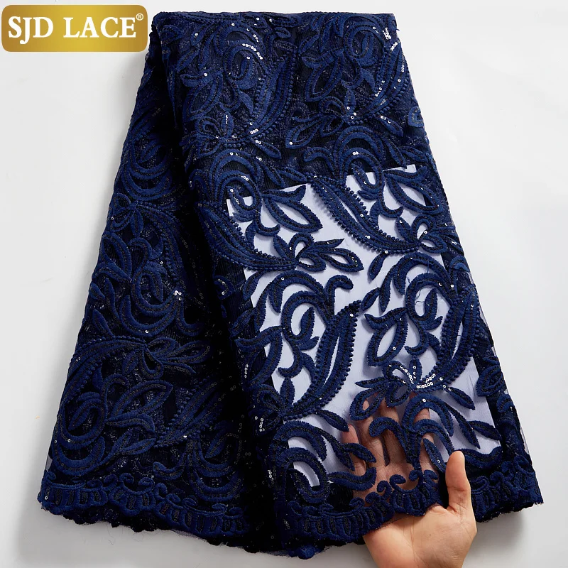 Кружево SJD 2021 Блестки Дизайн африканская Сетка кружевная ткань Высокое качество