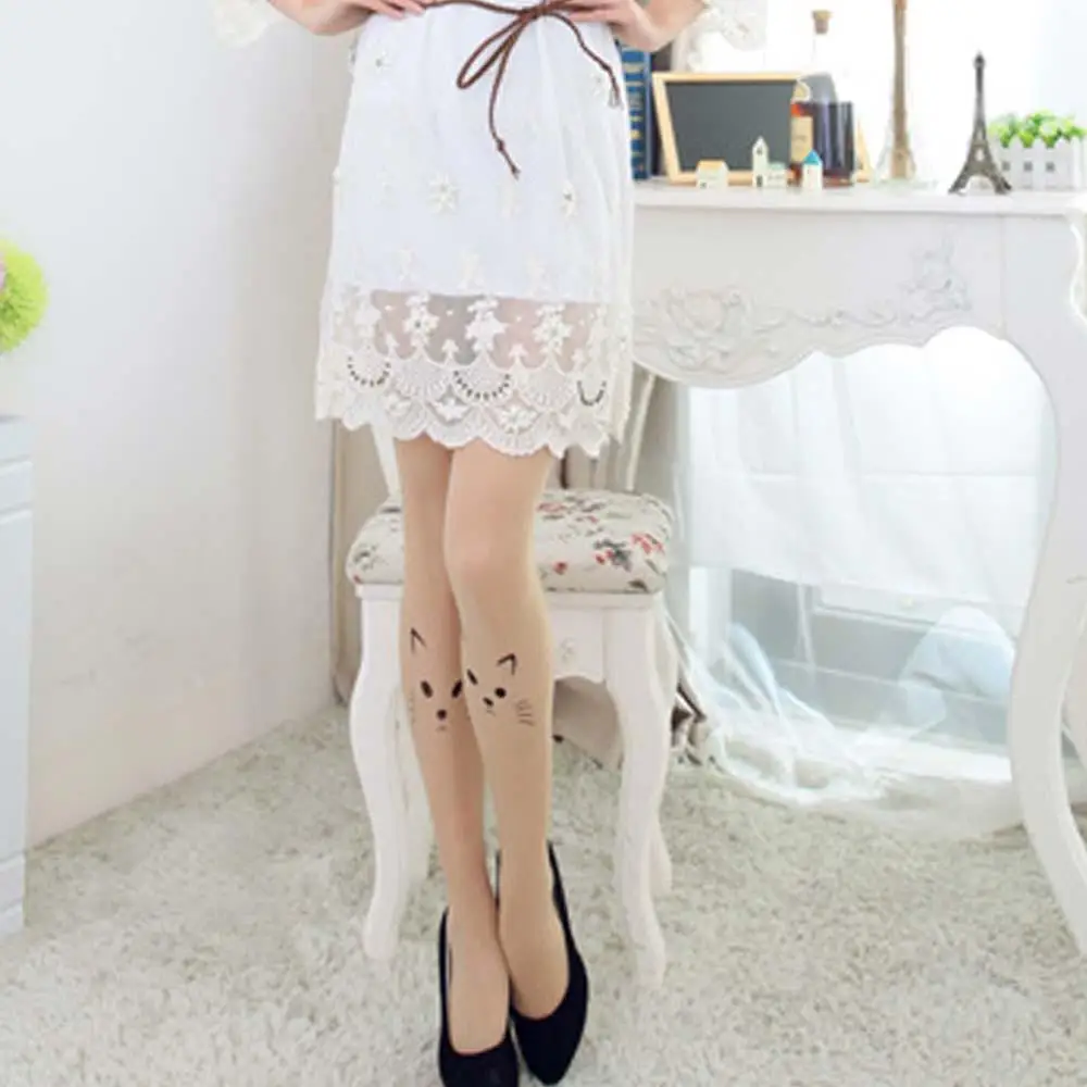Модные женские сексуальные колготки с узором тату Чулочные изделия Чулки милым