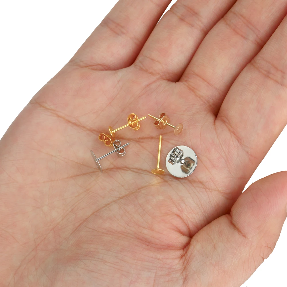 Заглушки для сережек-гвоздиков с задней застежкой бижутерии 100 шт. 4-10 мм |