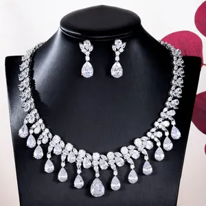 GODKI DUBAI 2pcs Bridal Zirconia Necklace earring Sets For Women Wedding Party Jewelry Sets CZ Crystal Wedding Jewelry Sets 2021