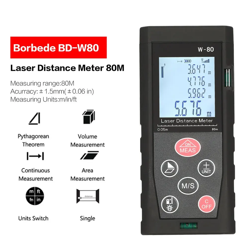 Лазерный дальномер Borbede BD-W80 80 м 100 120 150 портативный лазерный | Инструменты