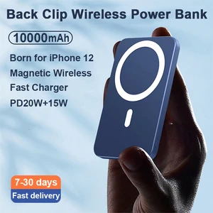 new 10000mah 15w magnetic fast wireless power bank mobile phone charger for iphone 12 xiaomi samsung external auxiliary battery free global shipping