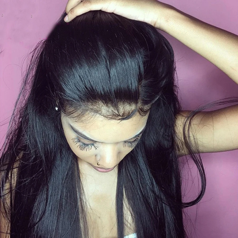 Ms Love 360 парик на шнурке прямые человеческие волосы парики для чернокожих женщин