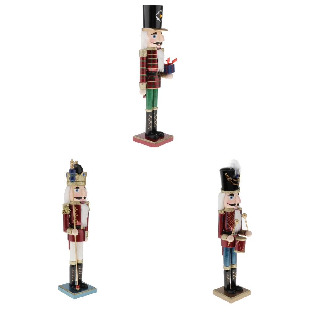 

Wooden Nutcracker Ornaments Christmas Decoration Figures Puppet Toys Home Decor