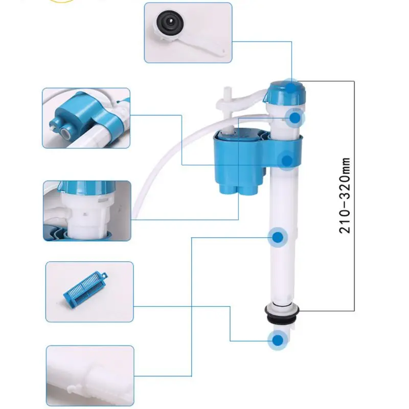 

1Set Universal Toilet Tank Fittings Kit Dual-flush Toilet Repair Tools for Home