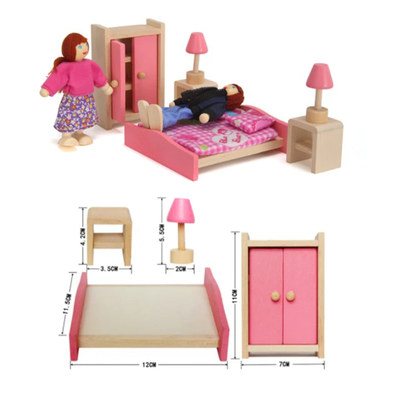 

Wooden Delicate Dollhouse Furniture Set Doll High Quality Exquisite Kid Toy Simulation Miniature For Kids Pretend Play Rooms Set