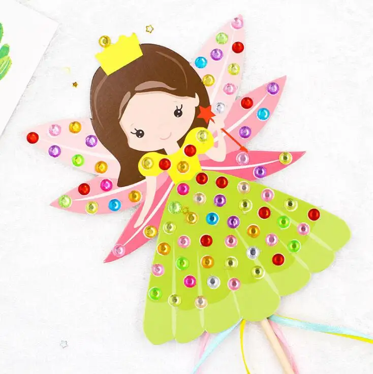 

Children DIY Fairy Stick Handmade Princess Magic Stick Toy Handmade Materials Package Sticker Girl Gift DIY Craft Toys GYH