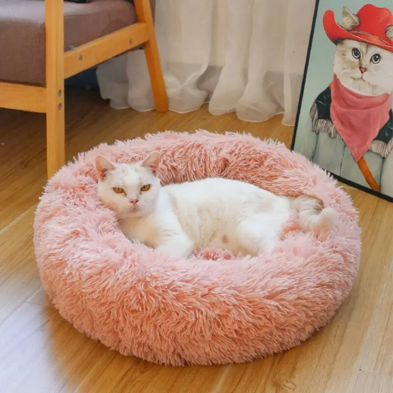 SILIKOLOVE зимние теплые супер мягкие круглые плюшевые кровати для кошек, собак, домашних животных, гнездо для маленьких, средних и больших собак, для щенков, товары для кошек
