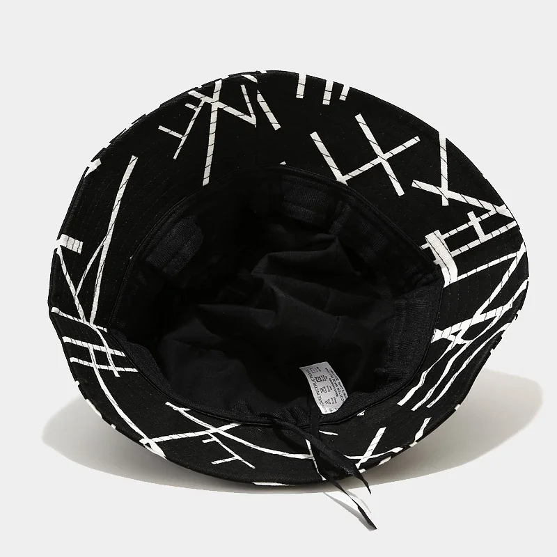 

2020 Cotton Black and white lines Bucket Hat Fisherman Hat outdoor travel hat Sun Cap Hats for Men and Women 310