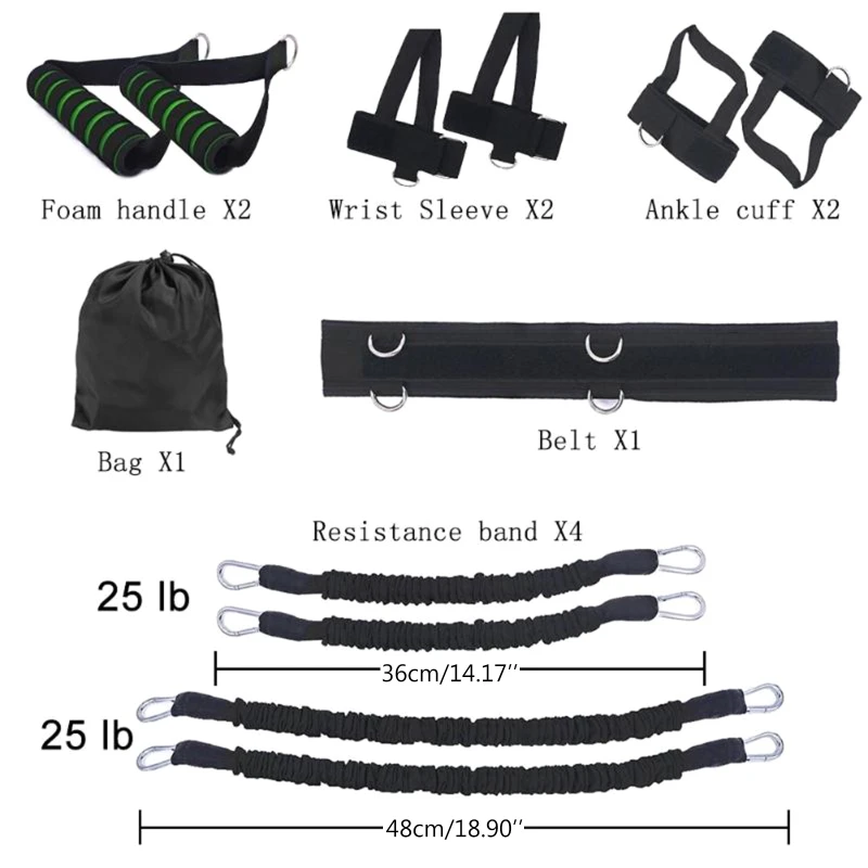 

Sports Fitness Resistance Bands Stretching Strap Set for Leg Arm Exercises Boxing Muay Thai Gym Bouncing Training