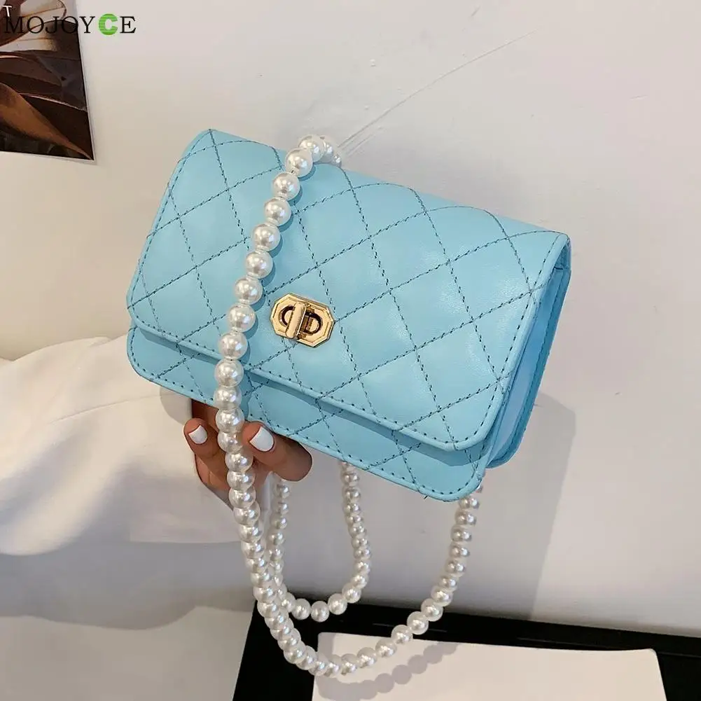 

Vintage Women Crossbody Bag Ladies Solid Color PU Lattice Pattern Small Purses Design Casual Ladies Clutch Summer Purse