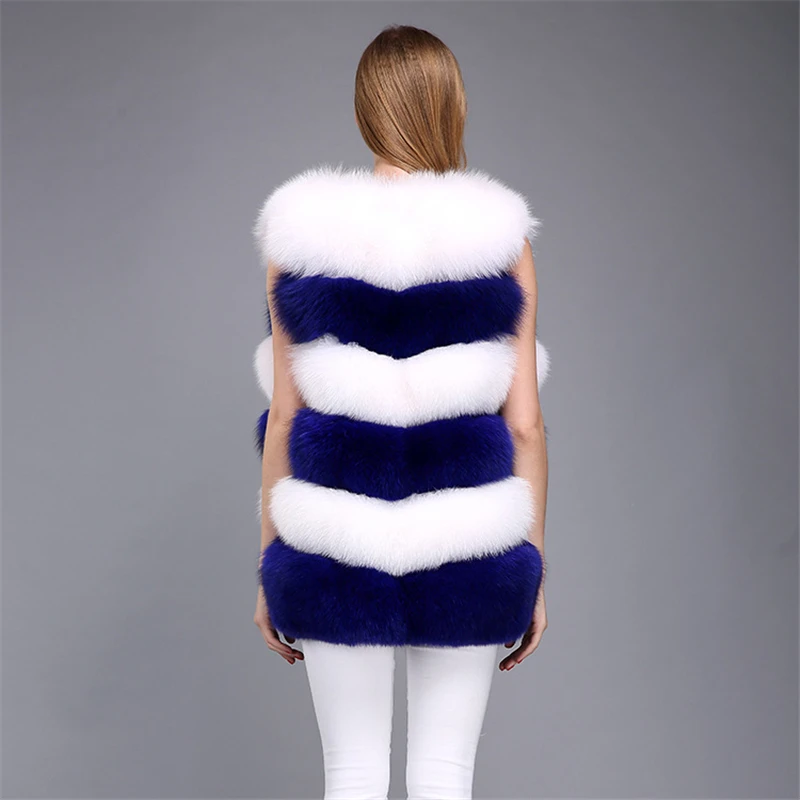 Зимнее пальто женская меховая куртка жилет из лисьего меха шесть секций