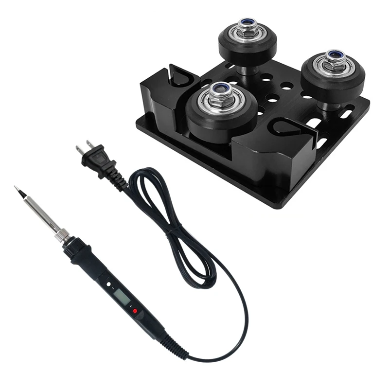 

80W Digital Display Thermostat Electric Soldering Iron Set US Plug with V-Slot Openbuilds Y-Axis Slider Plate Buckle