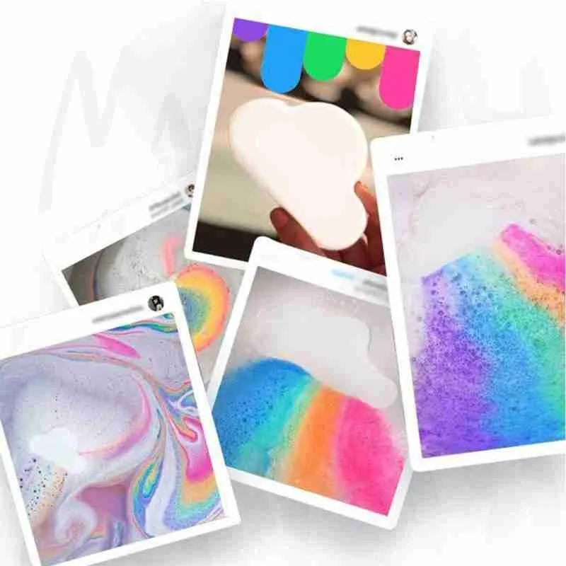 

110g Natural Skin Care Star Moon Cloud Rainbow Bath Salt Exfoliating Moisturizing Bubble Bath Bombs Ball Body Skin Care