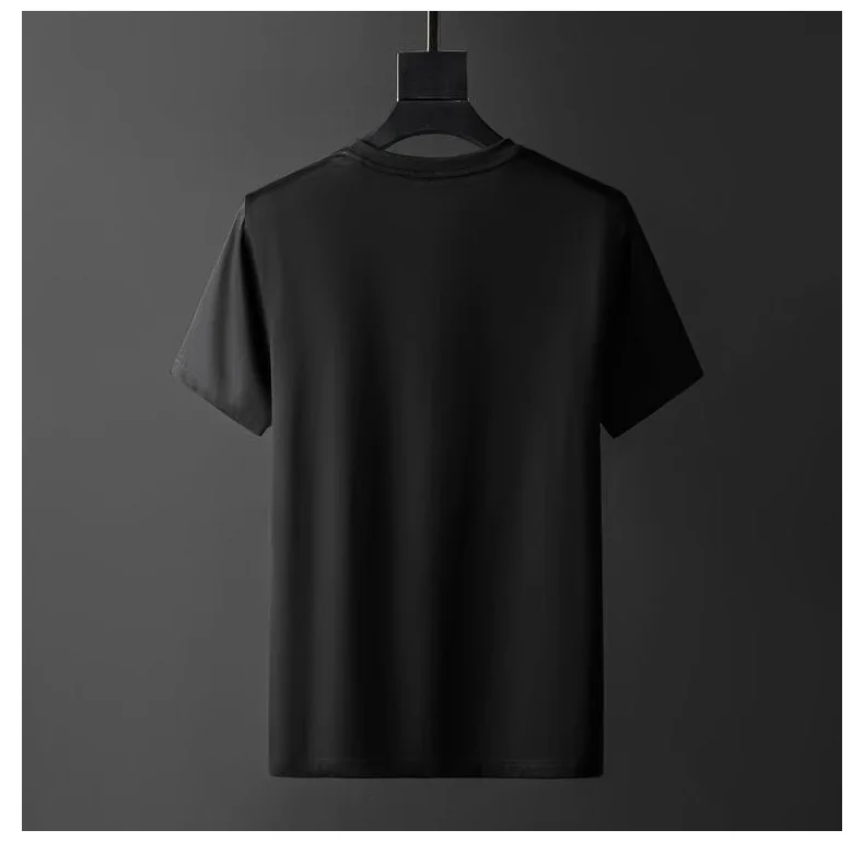 

2021 Summer Top Men Rhinestones T Shirts Mercerized Cotton O Neck Short Sleeve Slim Fit Tee Shirt Homme Man Fashion Clothing 4XL