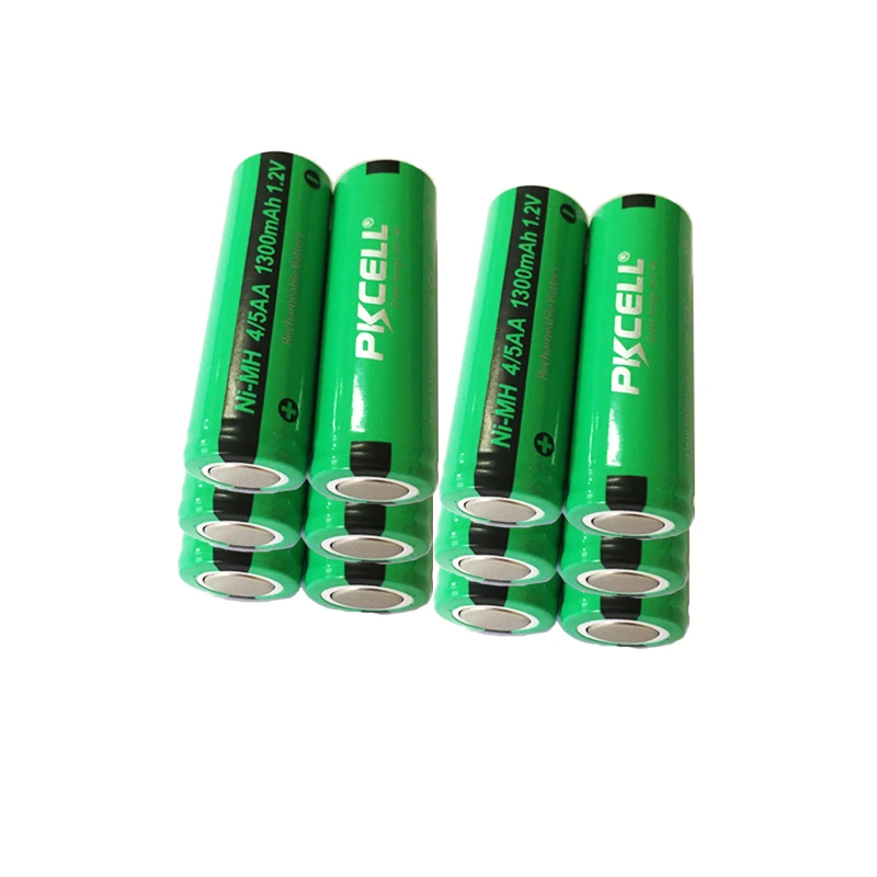 30 шт. PKCELL 4/5AA 1300mah 1 2 v NIMH аккумуляторная батарея 4/5 aa 14430 батареи в плоской верхней