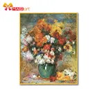 вышивка крестом наборы рукоделие, наборы для вышивки 11CT водорастворимые рисунки на холсте 14CT, цветные хризантемы-NCMF327