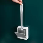 Щетка и держатель для унитаза из термопластичной щетины, Глубокая чистка кистей дюйма, с длинной ручкой, для настенного крепления в ванной