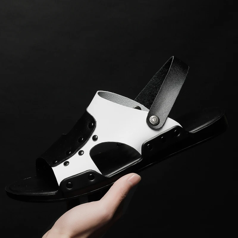 Сандалии мужские дышащие Нескользящие пляжные шлепанцы брендовая Повседневная