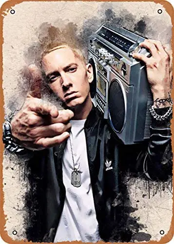 

Eminem Plaque Poster Metal Tin Sign 8" x 12" Vintage Retro Wall Decor
