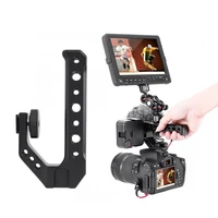 uurig r005 universal dslr camera rig top handle three cold shoe adapter mount for led light microphone metal cheese handle grip