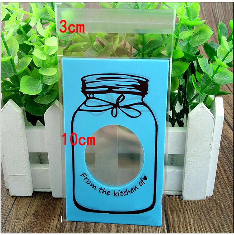 100 шт. милые Цвет с рисунком бутылочек полиэтиленовый пакет для печенья на день