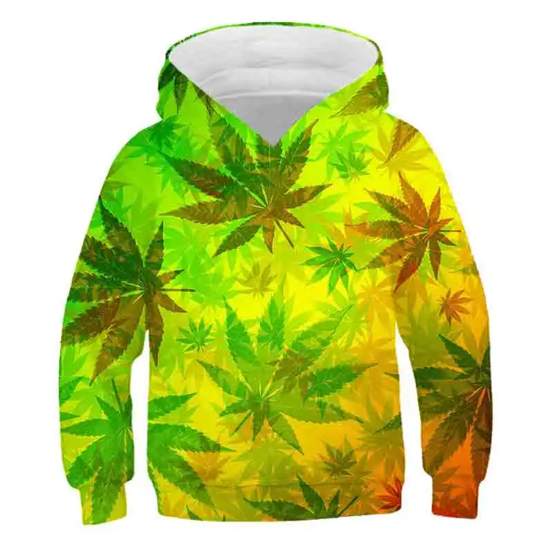 

2020 Autumn Winter The leaves plant children Boy Girl Cartoon 3D fashion Kids Hoodies Cute Girl Sweatshirts Sweatshirt For Boy