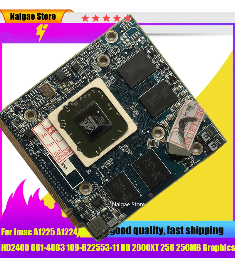 Оригинал Для iMac 20 &quotA1224&quot A1225 VGA карта HD2600 HD 2600 256M 256MB видеокарта для ATI Radeon 109-B22531-10 |