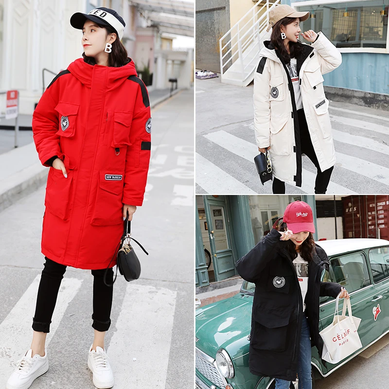 

Nice Winter Coat Women Loose New Vogue Plus Size With Hat Warm Thicken Warm Coats Factory Tide Vestidos
