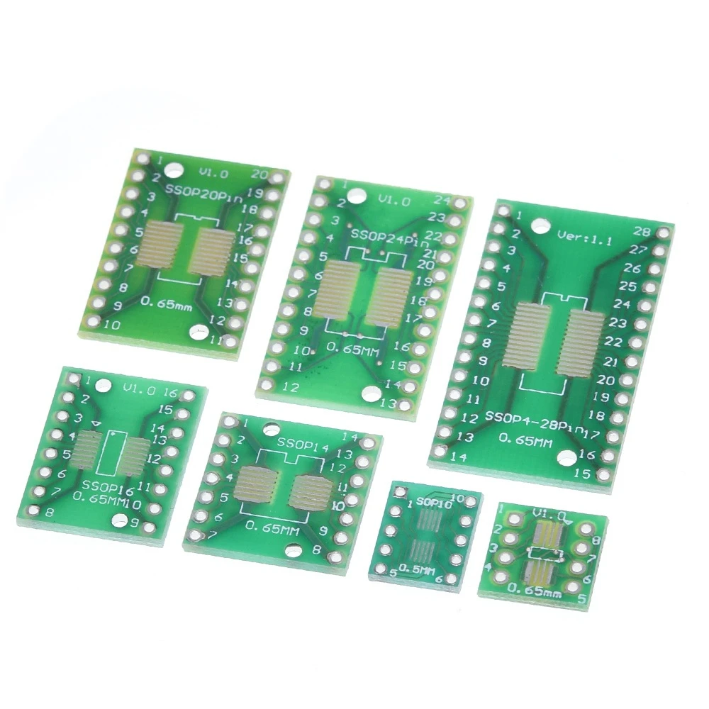 TZT 7 шт. = 7 значение* печатная плата комплект SMD поворот к DIP SOP MSOP SSOP TSSOP SOT23 8 10 14 16 20 24 28 SMT к DIP