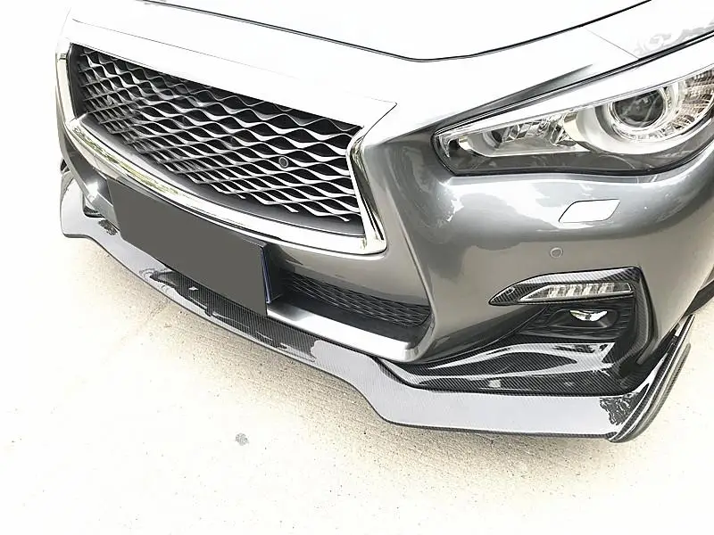 Q50 автомобиль ПТФ в передний бампер лампы крышка планки для Infiniti Q50 Спорт углеродного волокна