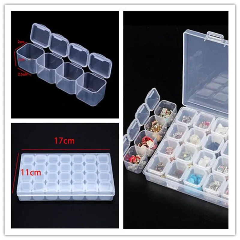 2020 Новые прозрачные Пластик 28 слотов Регулируемая ювелирные изделия ящик для