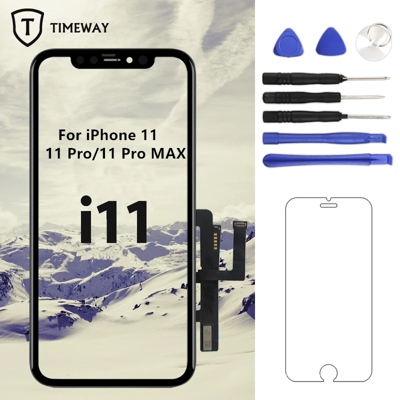 

ЖК-дисплей для iPhone 11 Pro 11 Pro Max, дисплей с 3D сенсорным экраном и дигитайзером в сборе, Замена для iPhone 11, ЖК-дисплей для iPhone X