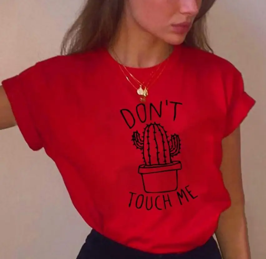 Женская футболка с принтом't TOUCH ME Harajuku коротким рукавом новый корейский стиль