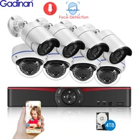 gadinan 8ch 5mp poe nvr cctv security camera system face detection outdoor 5mp audio ip camera record p2p video surveillance kit
