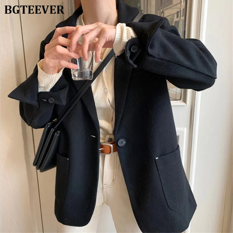2019 Новый Блейзер куртка для женщин с зубчатым воротником костюм пальто женский