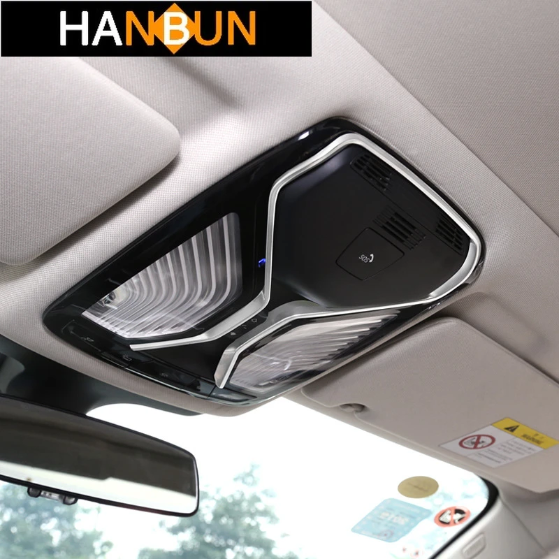

Car Styling Chrome Reading Lamp Decorative Frame Cover Trim For BMW 5 Series G30 2018 Interior Front Roof Light Modified Decals