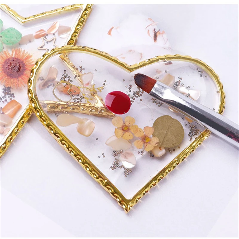 

1Pcs Resin Stone Color Palette False Nail Tips Drawing Nail Color Palette for Nail Color Mixing Display Manicure Polish Gel Tool